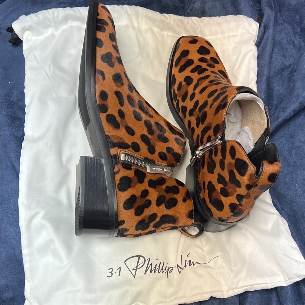 3.1 Phillip Lim Animal Print Ankle Booties